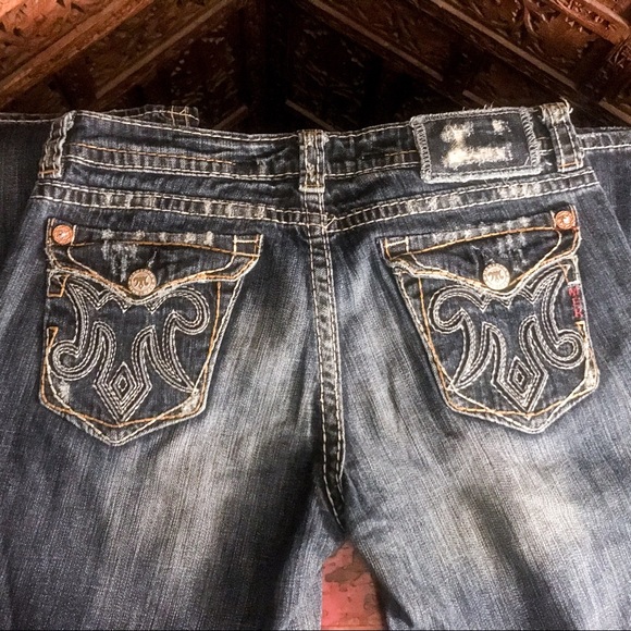 HP🎉MEK “New Oaxaca Bootcut” Sexy Red Rose Jeans - Picture 8 of 9